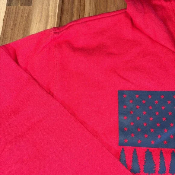 Columbia Men's Trek Graphic Hoodie, Mountain Red/Treestriped Flag, XX-Large NWT - Picture 11 of 15